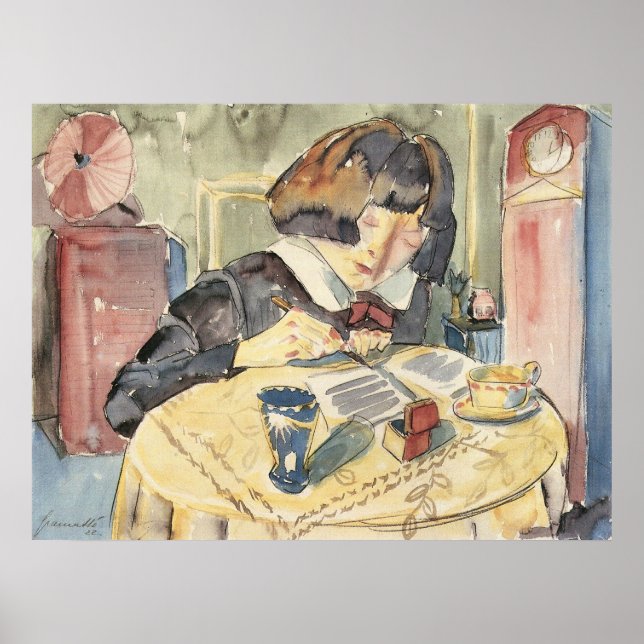 Poster Ecriture fille (Sonia Gramatte) par Walter Gramatt (Devant)