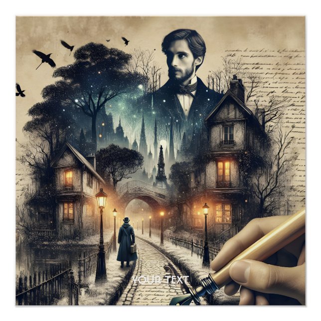 Poster Écrivain Imaginaire Paris Rues (Devant)