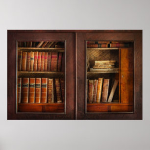Poster Écrivain - Livres - La bibliothèque vitrée
