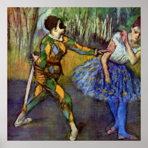 Poster Edgar Degas - "Arlequin & Columbine"