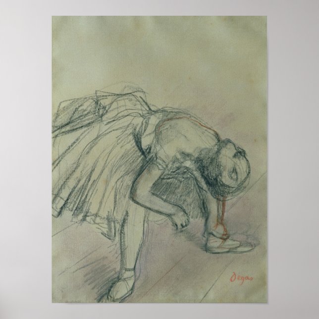 Poster Edgar Degas | Dancer Fixing her Slipper, c.1865 (Devant)