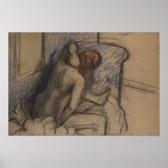 Poster Edgar Degas | Femme Qui Sèche Ses Cheveux (Devant)