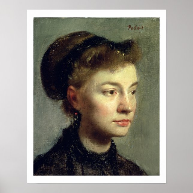 Poster Edgar Degas | Portrait d'une jeune femme, 1867 (Devant)