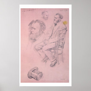 Poster Edgar Degas Study for Portrait of Edouard Manet