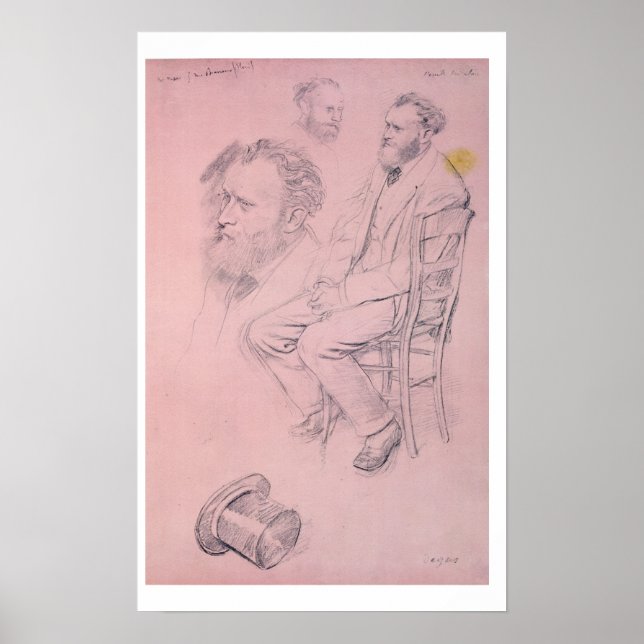 Poster Edgar Degas | Study for Portrait of Edouard Manet (Devant)