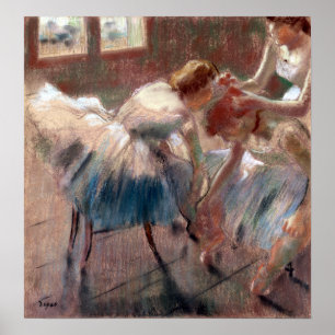 Poster Edgar Degas Trois danseurs se préparent pour la cl