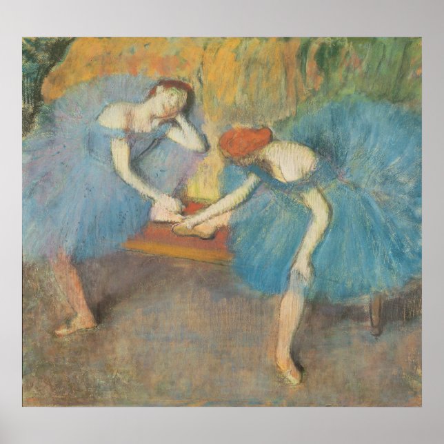 Poster Edgar Degas | Two Dancers at Rest, Dancers in Blue (Devant)