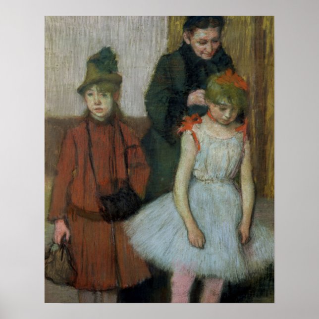 Poster Edgar Degas | Woman with two little girls (Devant)