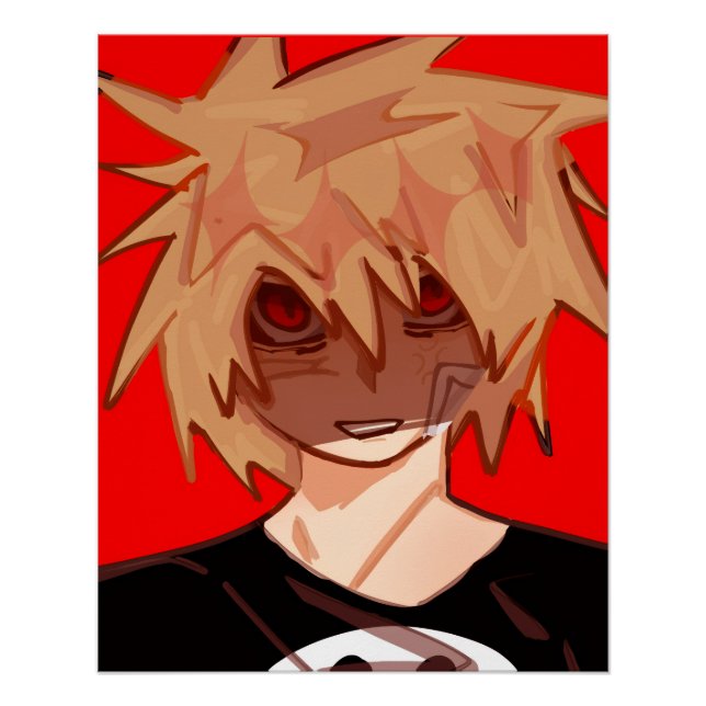 Poster Edgy Anime Boy Grunge Aesthetic  (Devant)
