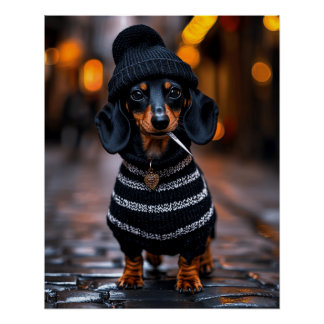 Poster Edgy Dachshund