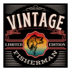 POSTER ÉDITION LIMITÉE PÊCHEUR VINTAGE