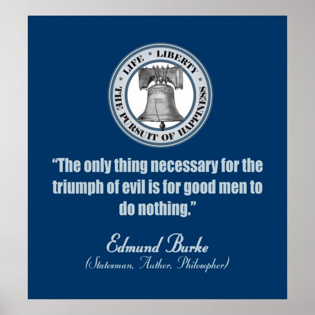 Poster Edmund Burke Citation (Good v Evil) (Devant)