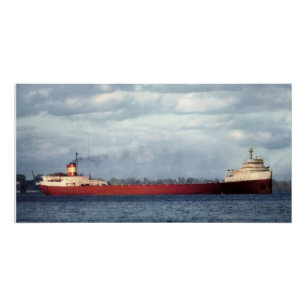 Poster Edmund Fitzgerald Vintage Maritime Grands Lacs