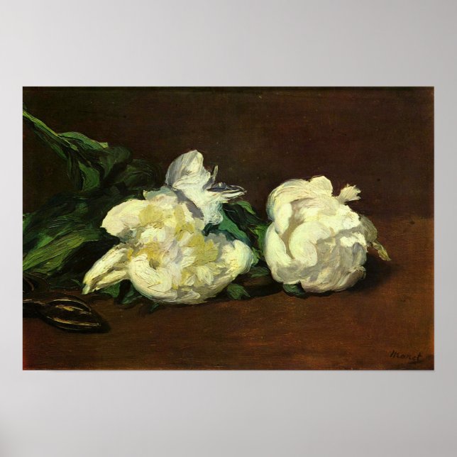 Poster Edouard Manet - Vase à vie morte avec des pivoines (Devant)