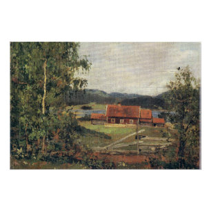 Poster Edvar Munch - Paysage. Maridalen par Oslo.