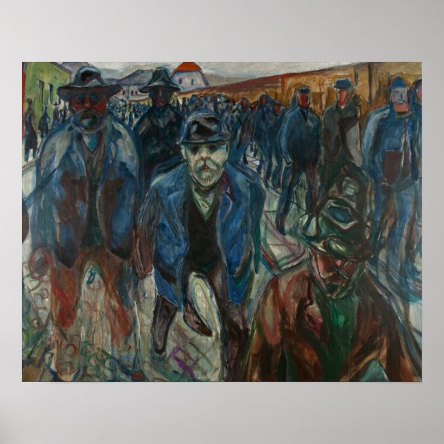 Poster Edvard Munch - Les travailleurs rentrent chez eux (Devant)