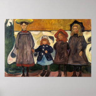 Poster Edvard Munch - Quatre filles à Asgardstrand