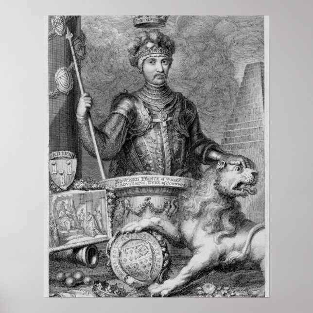 Poster Edward The Black Prince (1330-76) after the monume (Devant)