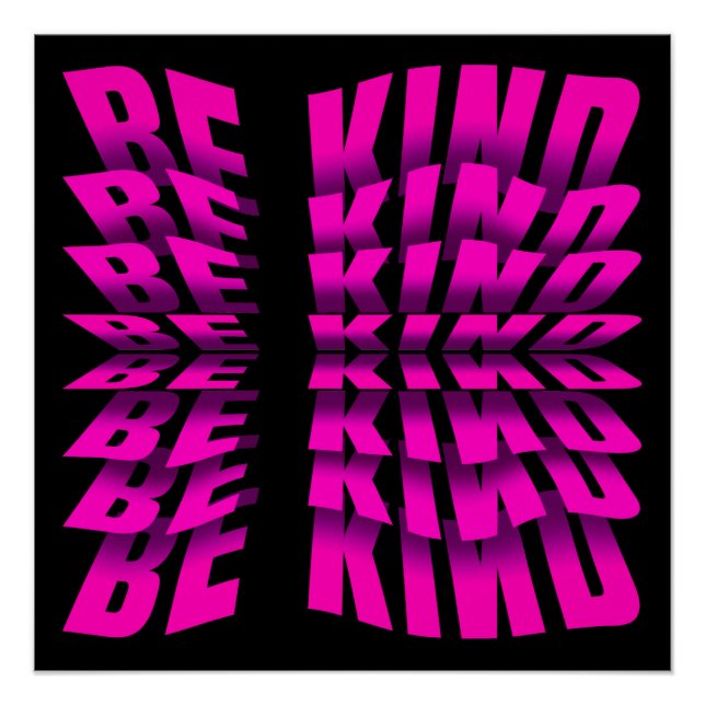 POSTER EFFET DE TEXTE SOIS GENTIL TYPOGRAPHIE ROSE (Devant)