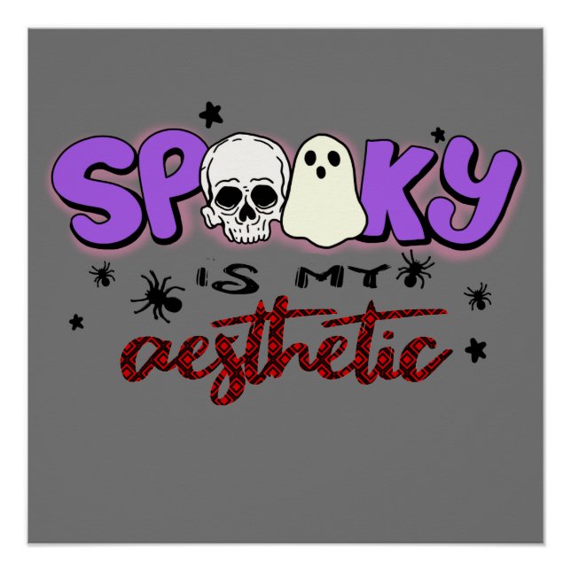 Poster Éffrayant est mon esthétique - Halloween crâne et  (Devant)