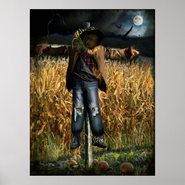 Poster éffrayant Halloween Scarecrow (Devant)