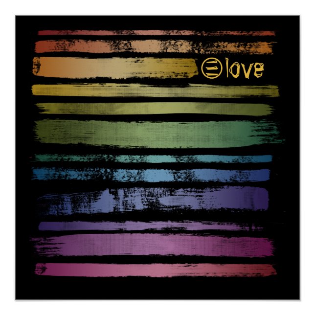 Poster Égalité Amour Brush Stripes LGBTQ ID656 (Devant)