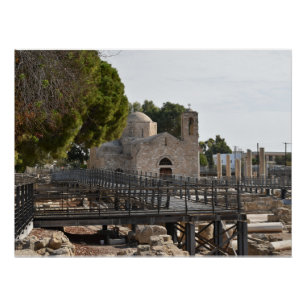 Poster Eglise Ayia Kyriaki et ruines Paphos, Chypre