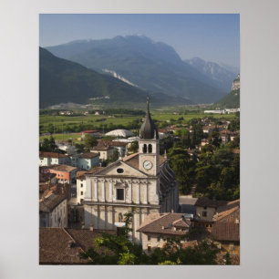 Poster Église collégiale au matin, Arco, Trento
