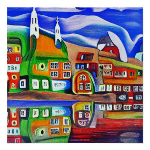 Poster Église en bord de mer 5