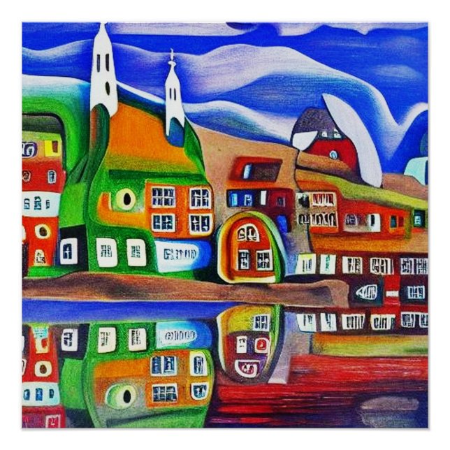 Poster Église en bord de mer 5 (Devant)
