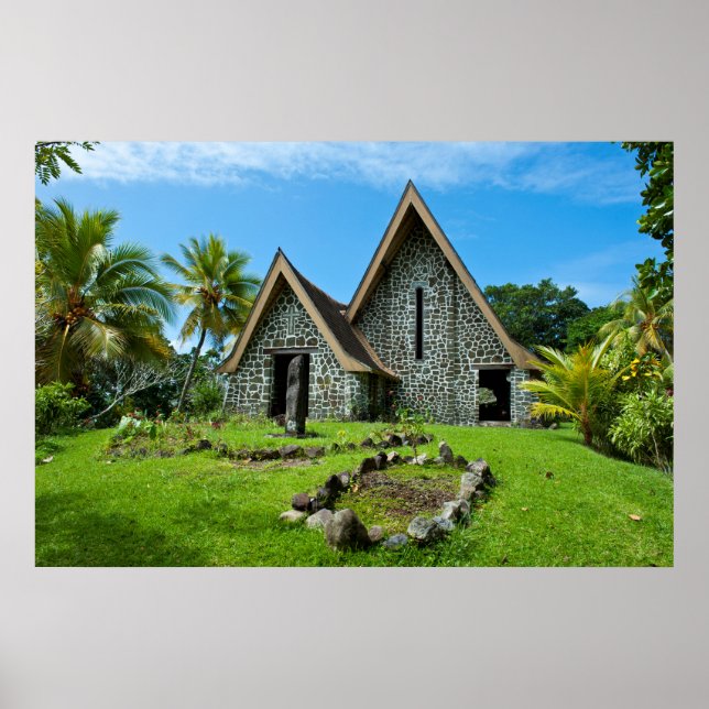 Poster Église en pierre de l'île de Kwato (Devant)