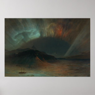 Poster Église Frederic Edwin - Aurora Borealis
