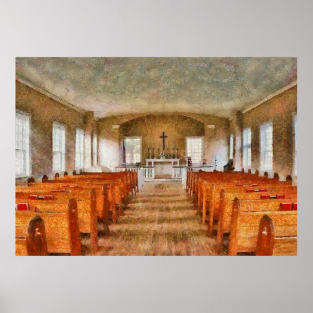 Poster Église - Intérieur d'une église (Devant)
