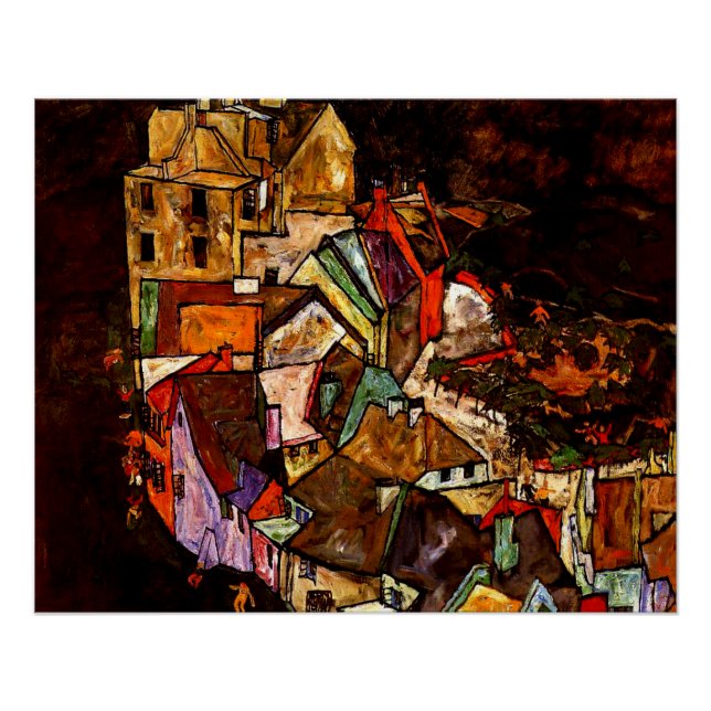 Poster Egon Schiele - Bordure de la ville (Devant)