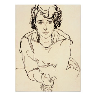 Poster Egon Schiele - femme assise