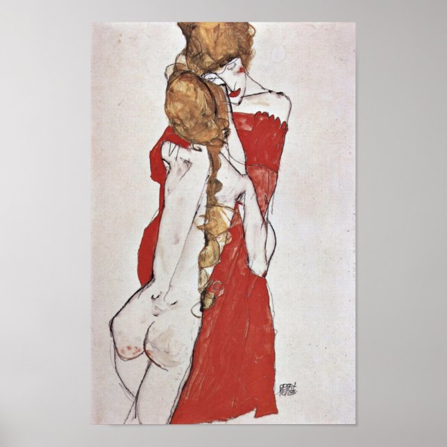 Poster Egon Schiele - Mère et fille (Devant)