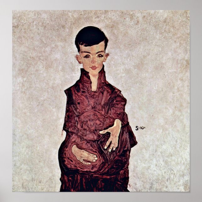 Poster Egon Schiele - Portrait de Herbert Rainer (Devant)