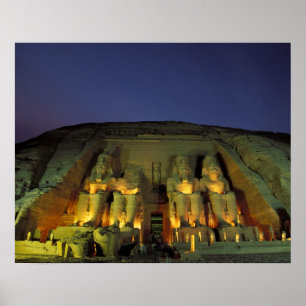Poster Égypte, Abu Simbel, Figures colossales de Ramsès