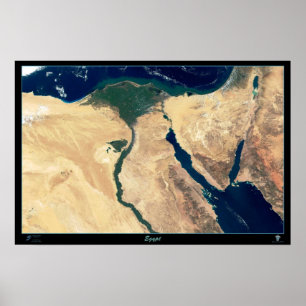 Poster Égypte Carte satellite de l'affiche Imprimer de l'