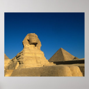 Poster Egypte, Giza, Le Sphinx, Ancien Royaume, Unesco