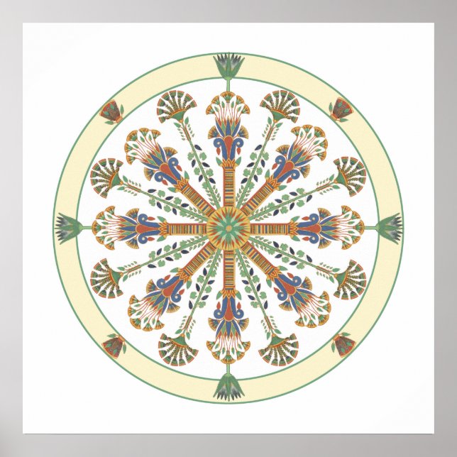 Poster égyptien Nouveau Lotus Mandala (Devant)