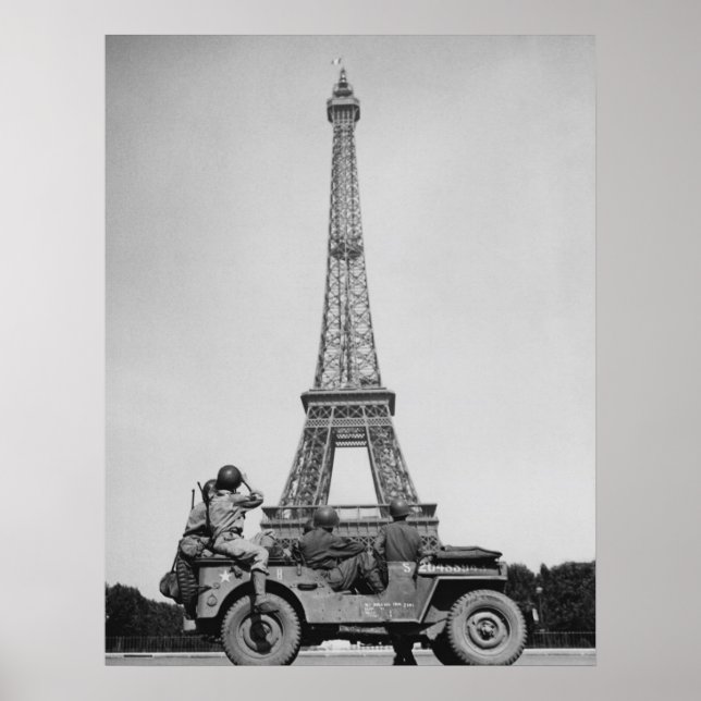 Poster Eiffel Tower U.S. Soldiers World War Two (Devant)