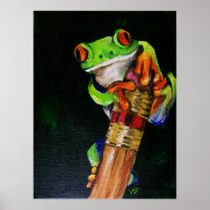 Poster Einstein the Red-Eyed Tree Frog Fine Art Prints