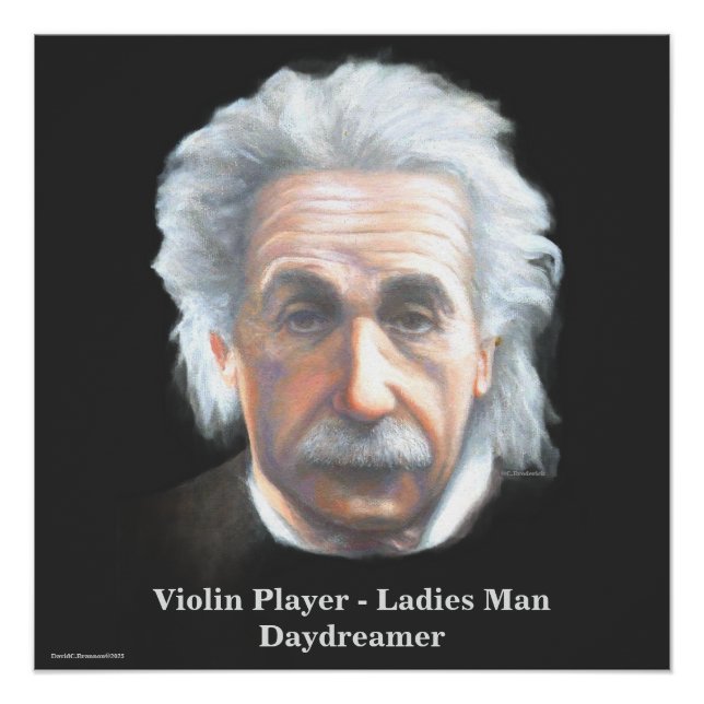Poster Einstein- Violin Player, Ladies Man, Daydreamer (Devant)