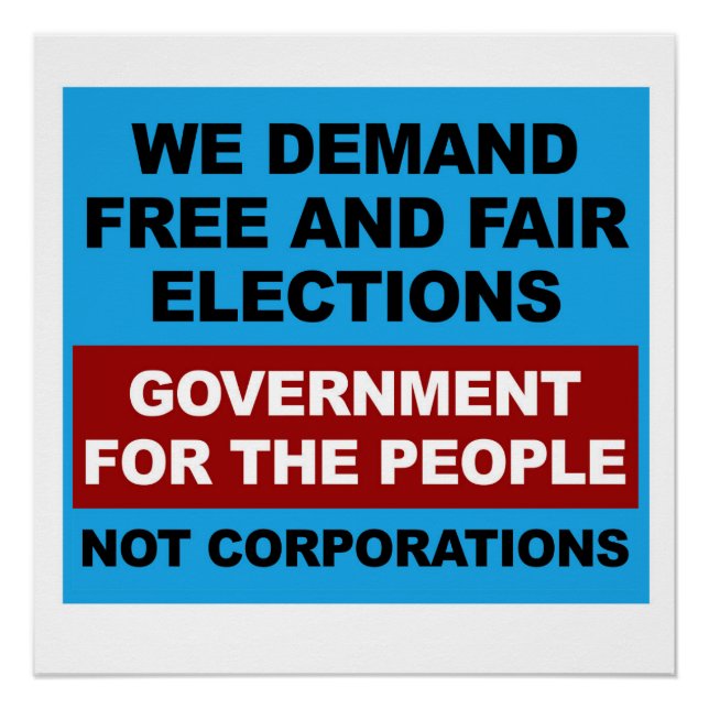 Poster Élections libres et équitables (Devant)