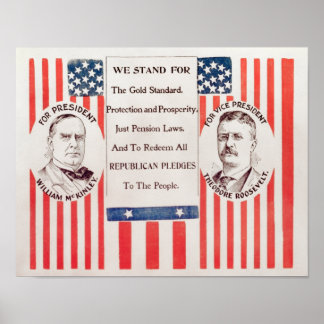 Poster Électoral McKinley Et Roosevelt - 1900