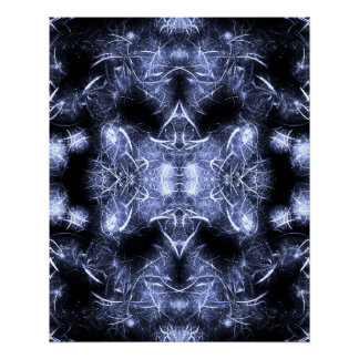 Poster Electric Lightning Mandala Fractal Art