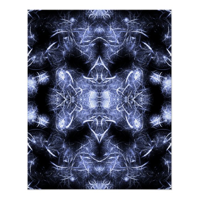 Poster Electric Lightning Mandala Fractal Art (Devant)