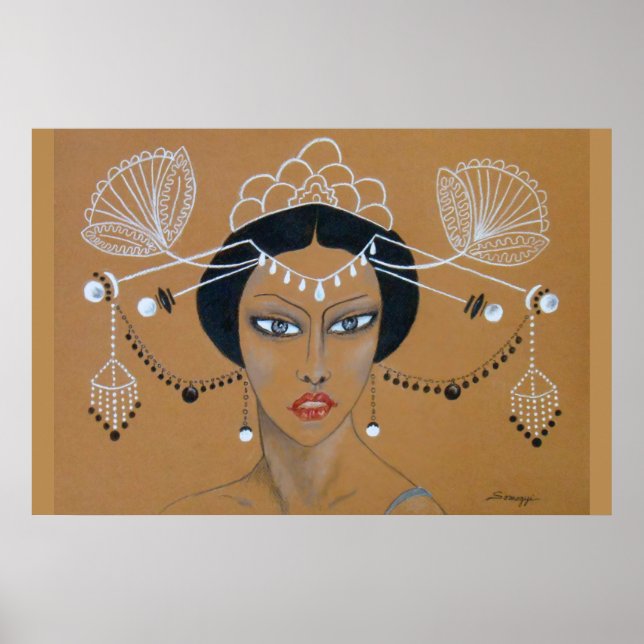 Poster "Elégance de l'Est" Orig. Déco asiatique/Ar (Devant)