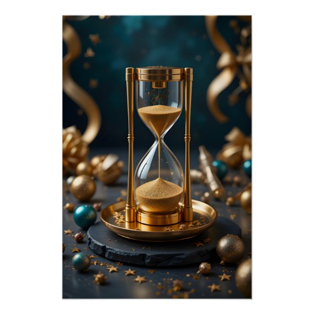 Poster Élégance en verre d'or (Devant)